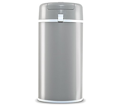 Bubula Premium Steel Diaper Waste Pail Container with Air Tight Lid and Lock, Gray