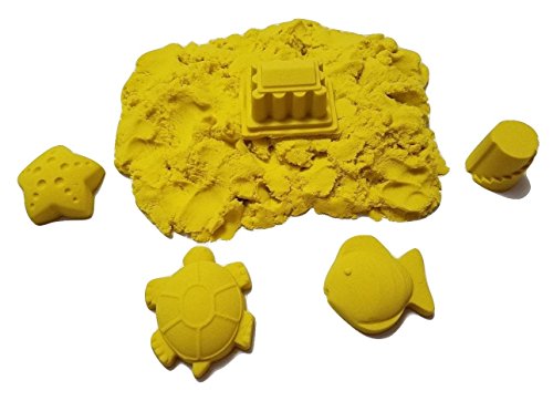 JM Future Refill Space Sand/Moon/Crazy Magic Sand Mold-N-Play Educational Creative Fun Kids Toy DIY, 2 lb., Yellow