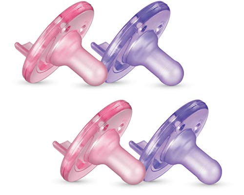 Philips Avent Soothie Pacifier, Pink/Purple, 0-3 Months, 4 Pack, SCF190/42