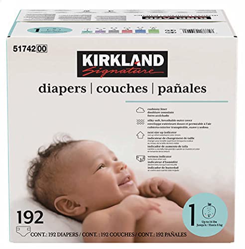 Kirkland Signature Diapers Size 1; Quantity: 192