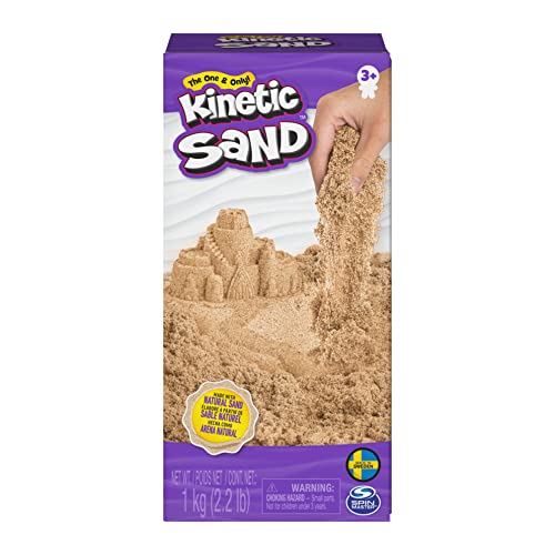 Kinetic Sand, 1kg (2.2lb) of All-Natural Brown Sensory Toys Play Sand for Mixing, Molding and Creating