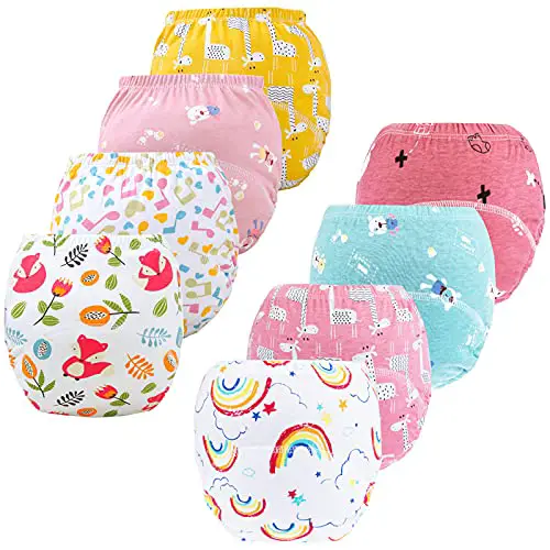 8 Pack Potty Training Pants for Boys Girls, Learning Designs Training Underwear Pants Red