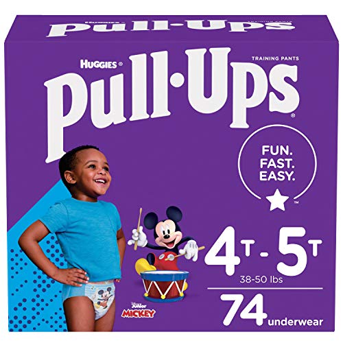 Pull-Ups Boys' Potty Training Pants Training Underwear , 4T-5T, 74 Ct Multi-colored