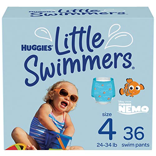 Huggies Little Swimmers Swim Diapers Disposable Swim Pants, Size 4 Medium, 36 Ct