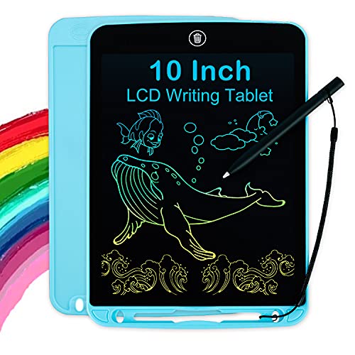 LCD Writing Tablet for Kids 10 Inch, Colorful Doodle Board Drawing Tablet with Lock Function, Erasable Reusable Writing Pad, Educational Christmas Boys Toys Gifts for 3 4 5 6 Year Old Boys