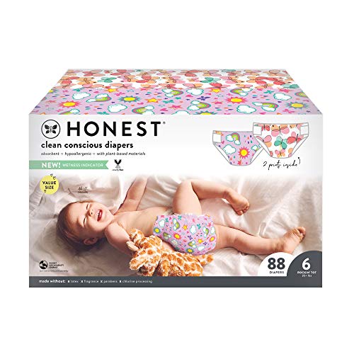 The Honest Company Clean Conscious Diapers, Sky's the Limit + Wingin It, Size 6, 88 Count Super Club Box