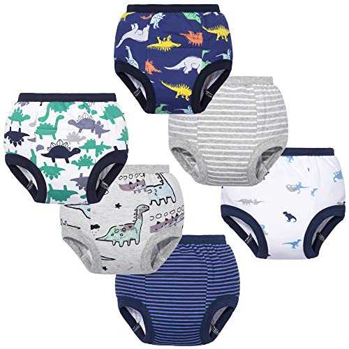 BIG ELEPHANT Baby Potty Training Pants, Cotton Soft Absorbent Training Underwear 6 Pack, 3T