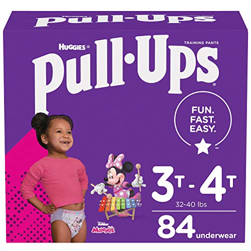 Pull-Ups Girls' Potty Training Pants Training Underwear Size 5, 3T-4T, 84 Ct