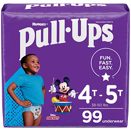 Pull-Ups Boys' Potty Training Pants Training Underwear Size 6, 4T-5T, 99 Ct, One Month Supply
