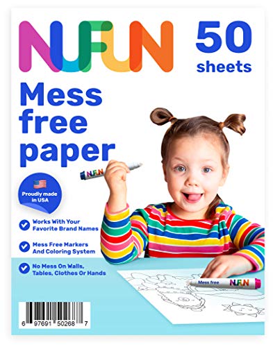 NuFun Activities Mess Free Paper - Kids Create No Mess Wonders with Special Coloring Paper, Gift for Kids, 50 Blank Pages