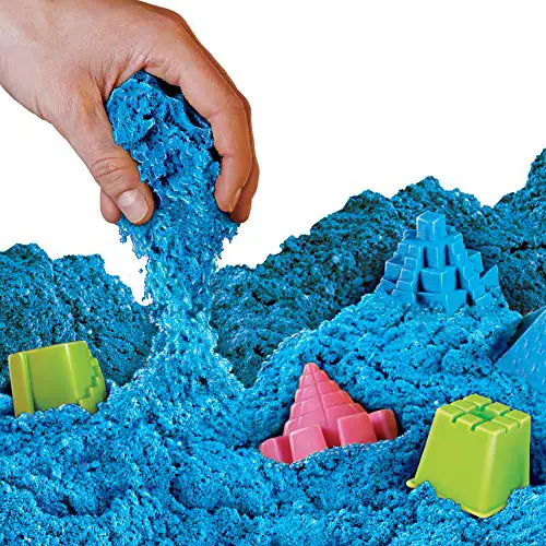NATIONAL GEOGRAPHIC Play Sand - 12 LBS of Sand with Castle Molds (Blue) - A Kinetic Sensory Activity