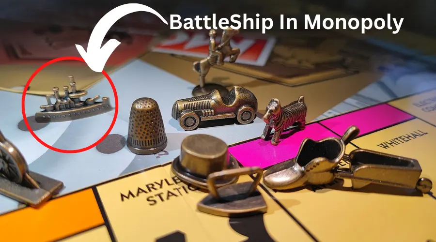 Monopoly Battleship Piece with Other pieces