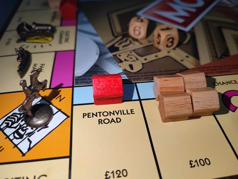 Buying Hotel on Light Blue Properties in Monopoly