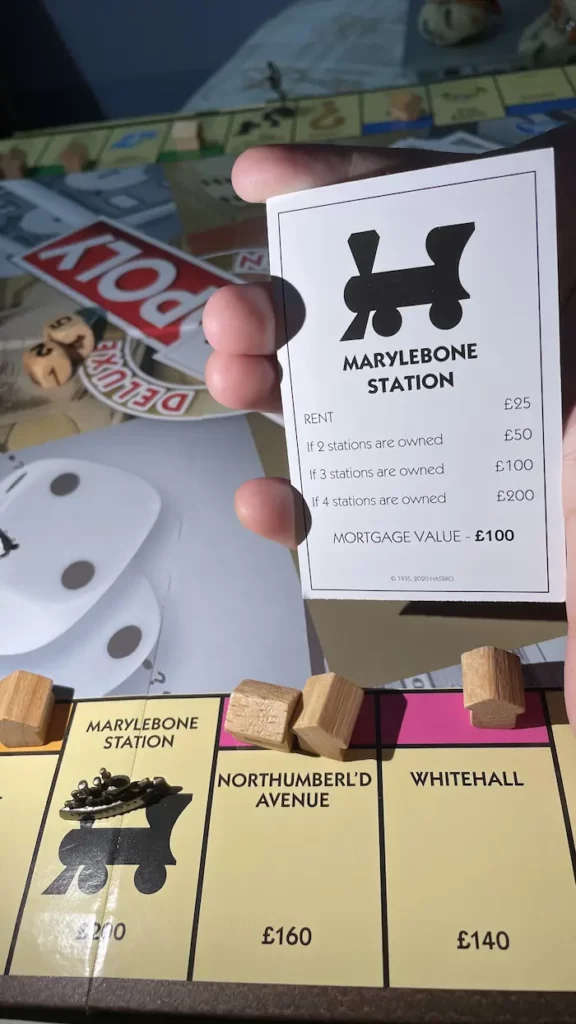 Image of Marylebone Station and its Deed in Monopoly