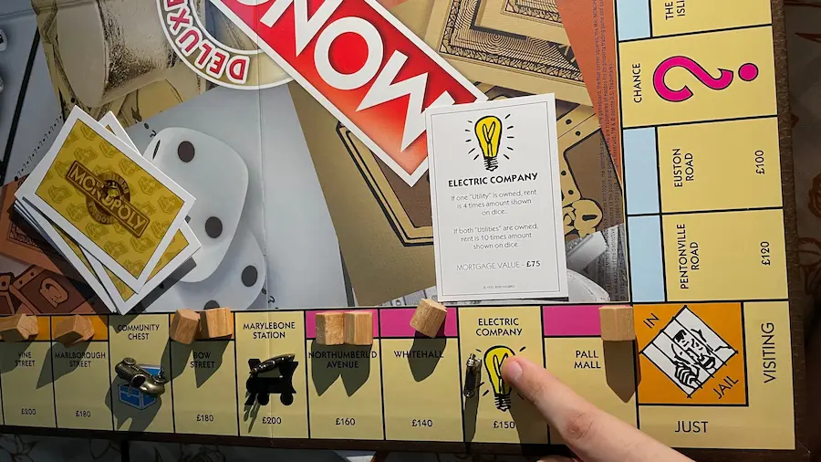 Image of Electric Company on Monopoly Board