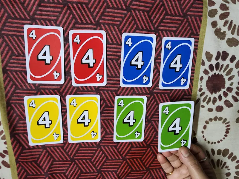 All UNO Number 4 Cards
