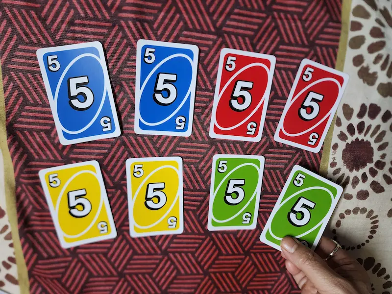 All UNO Number 5 Cards