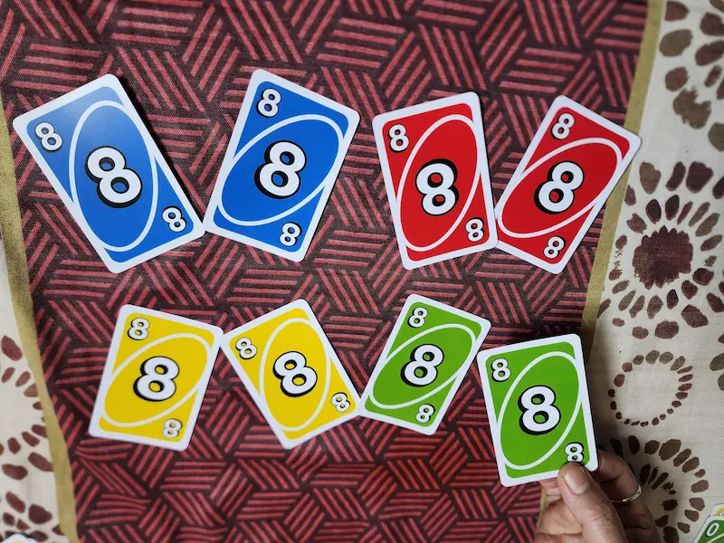 All UNO Number 8 Cards