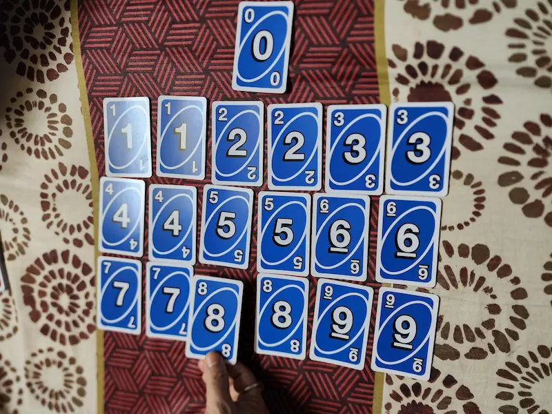 UNO Blue Number Cards
