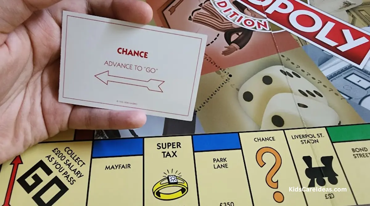 Monopoly Chance Card Reads  "Advance to Go"
