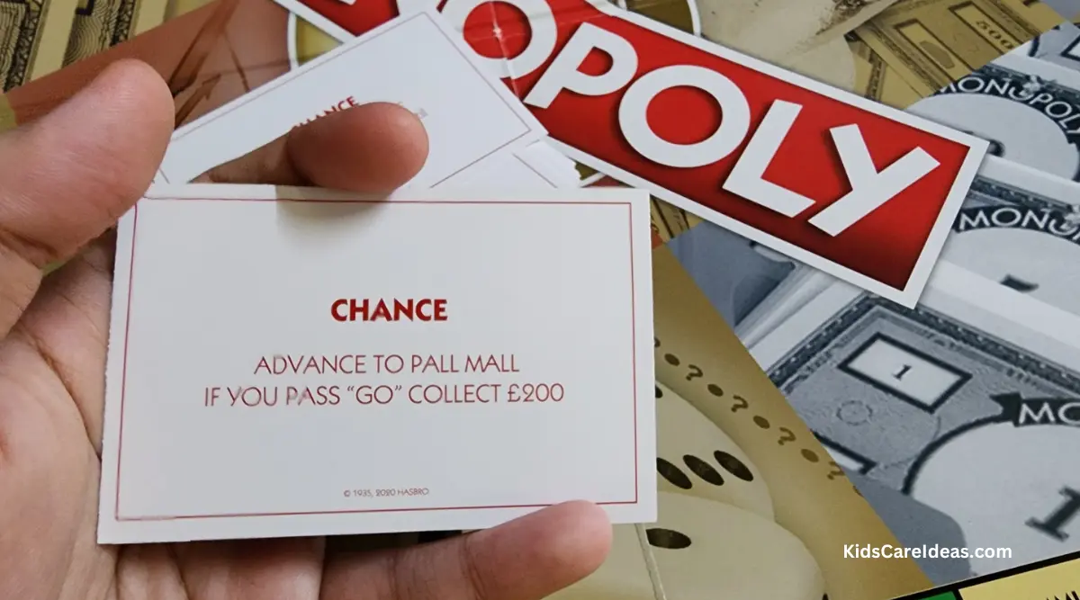 Image of Chance card which reads "Advance to Pall Mall. If you pass "Go", collect £200"