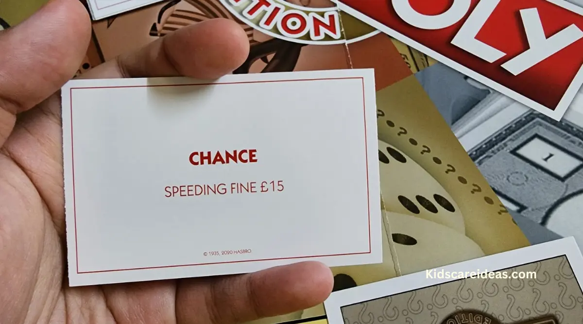 Image of Chance card which reads "Speeding fine £15"