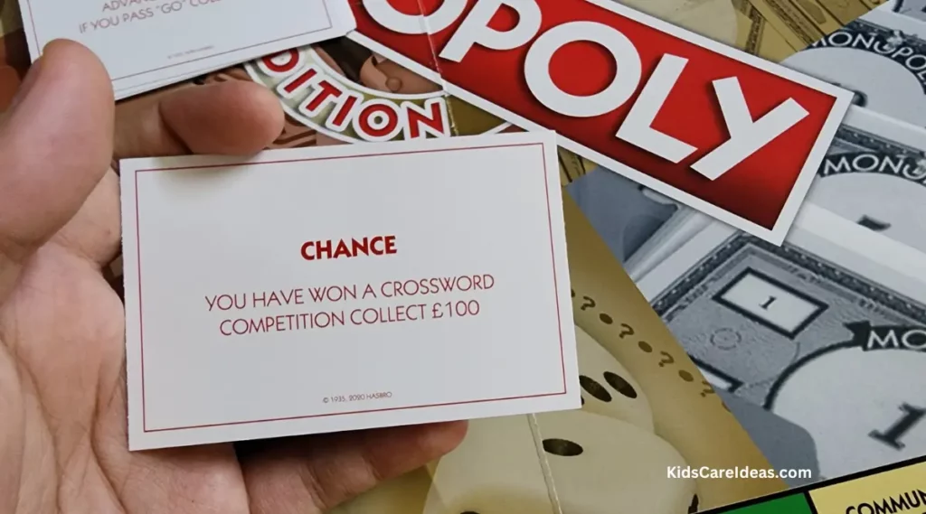 Image of Chance card which reads "You Have won a Crossword Competition Collect £100"