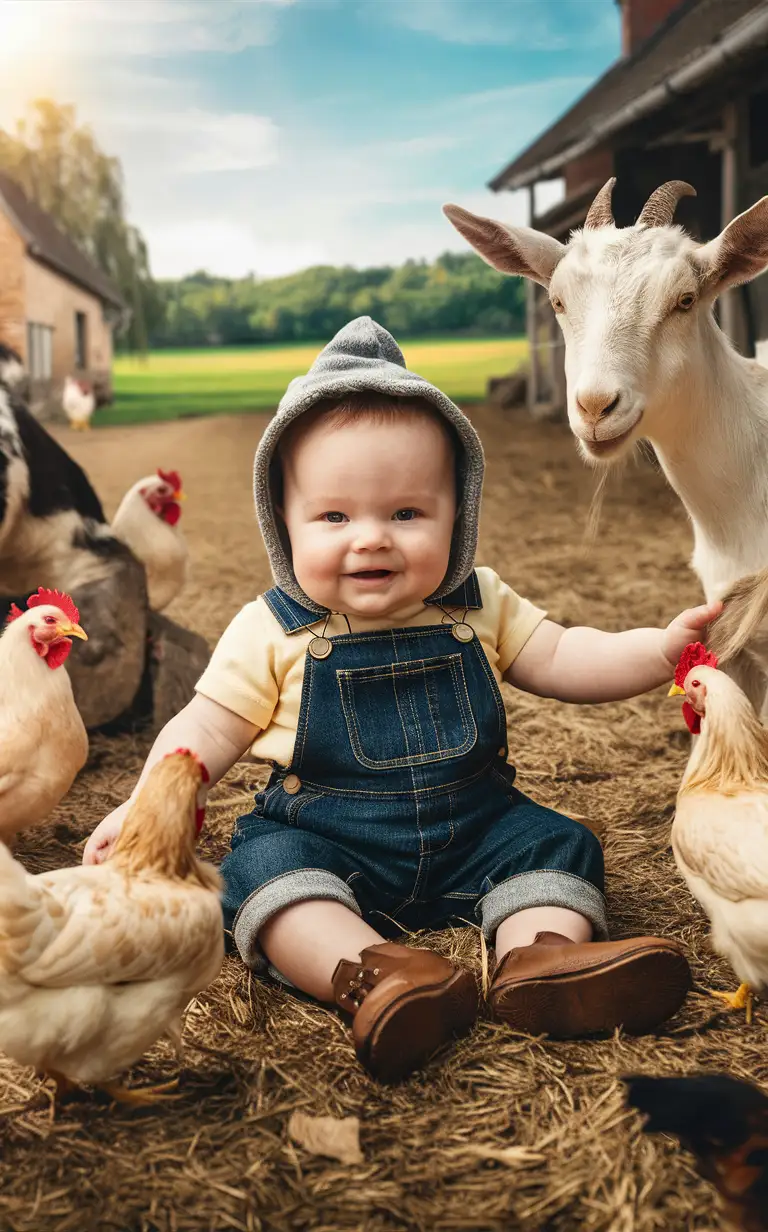 Day at the farm of 6 month old