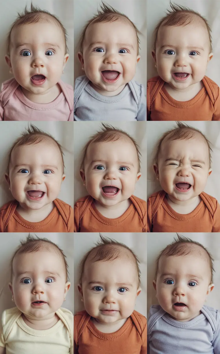 Silly Face Collages of 6 month Old Baby