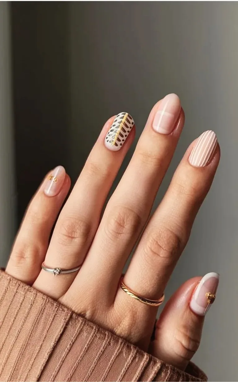 Negative Space Designs on Short Nails