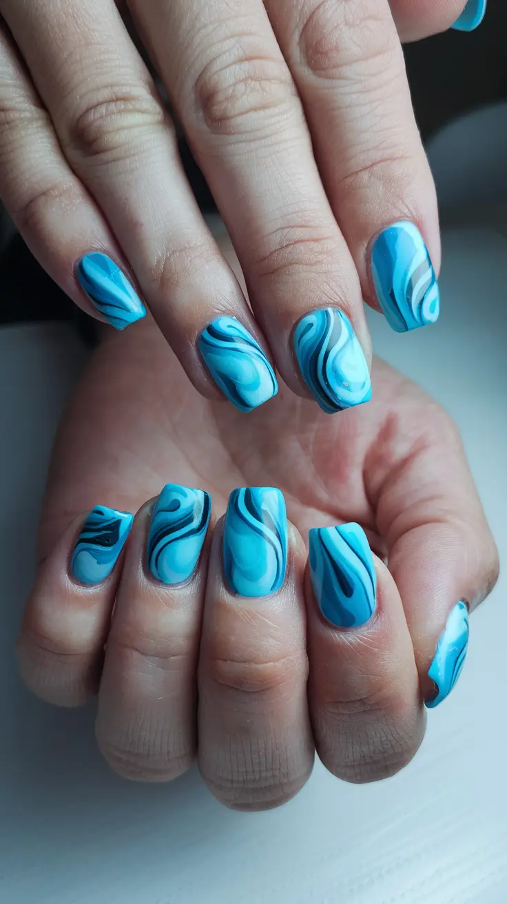 Aqua Blue Swirls