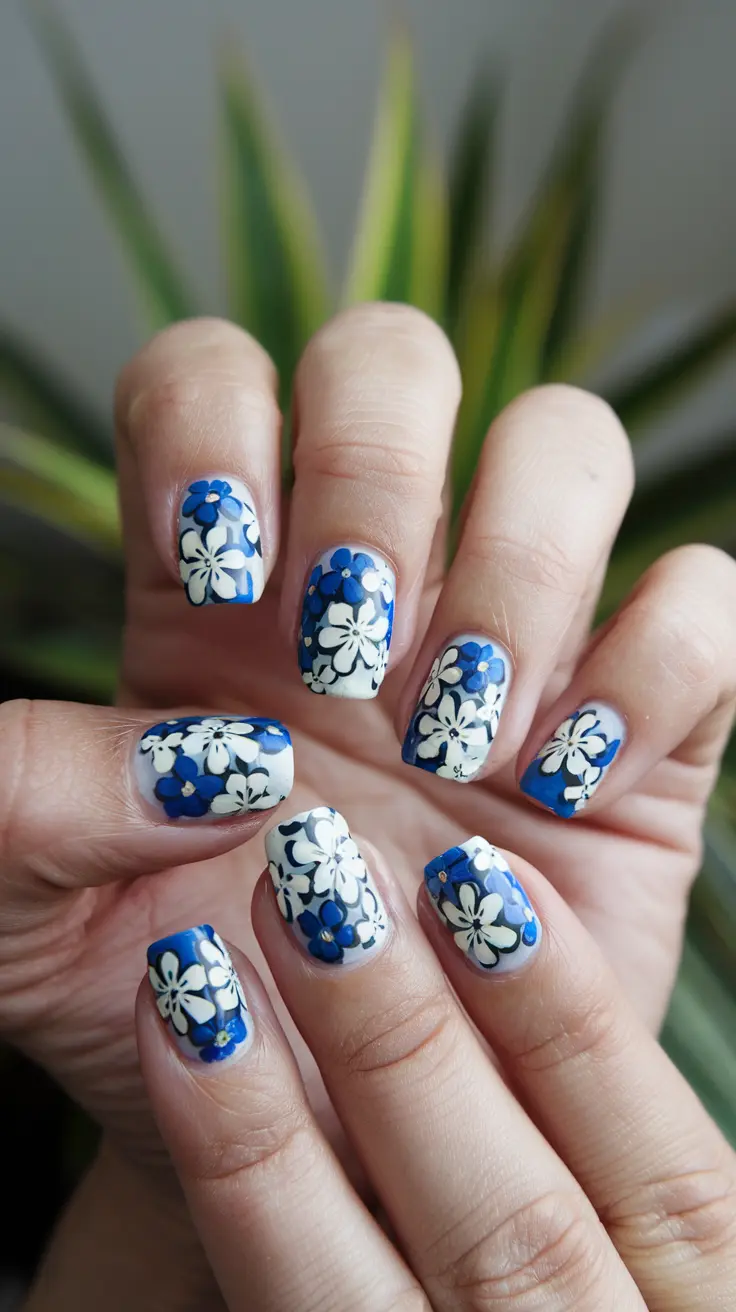 Blue and White Florals