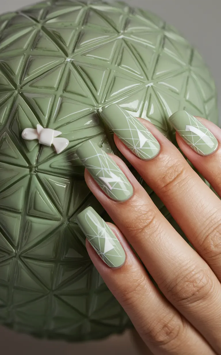 Geometric Sage Green Pattern