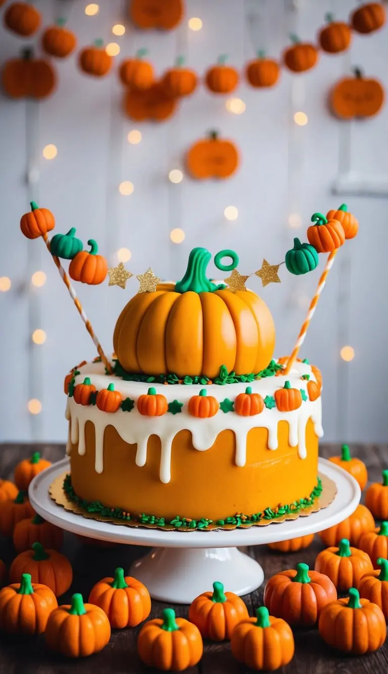 Pumpkin baby shower cake