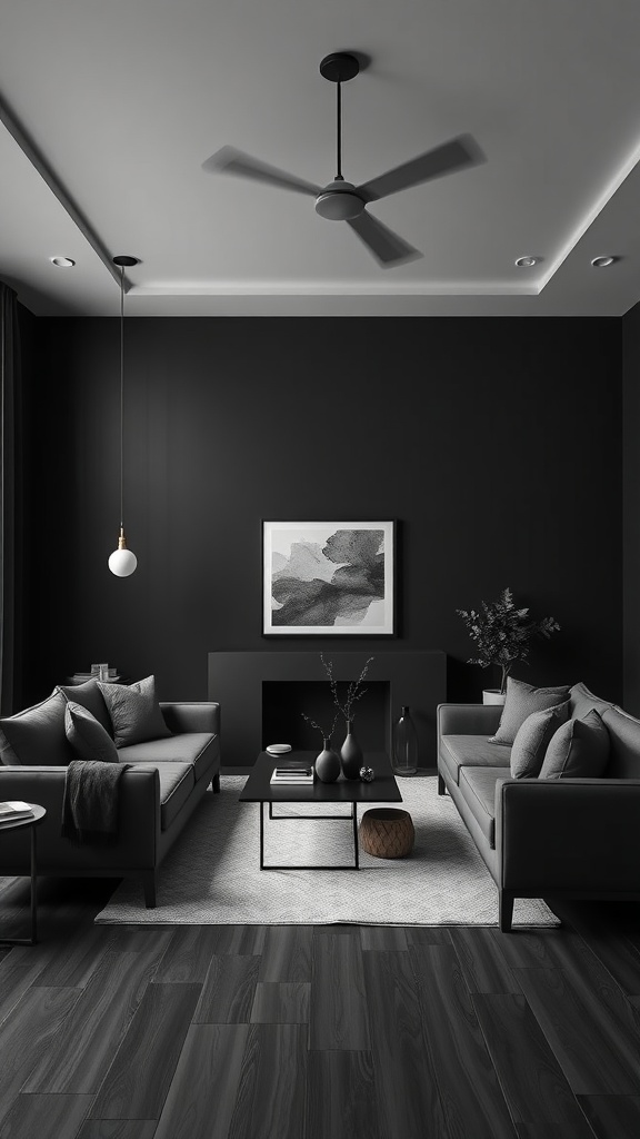 Black living room ideas