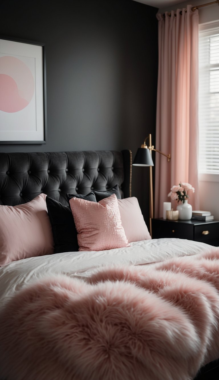 Stylish Pink and Black Bedroom Ideas