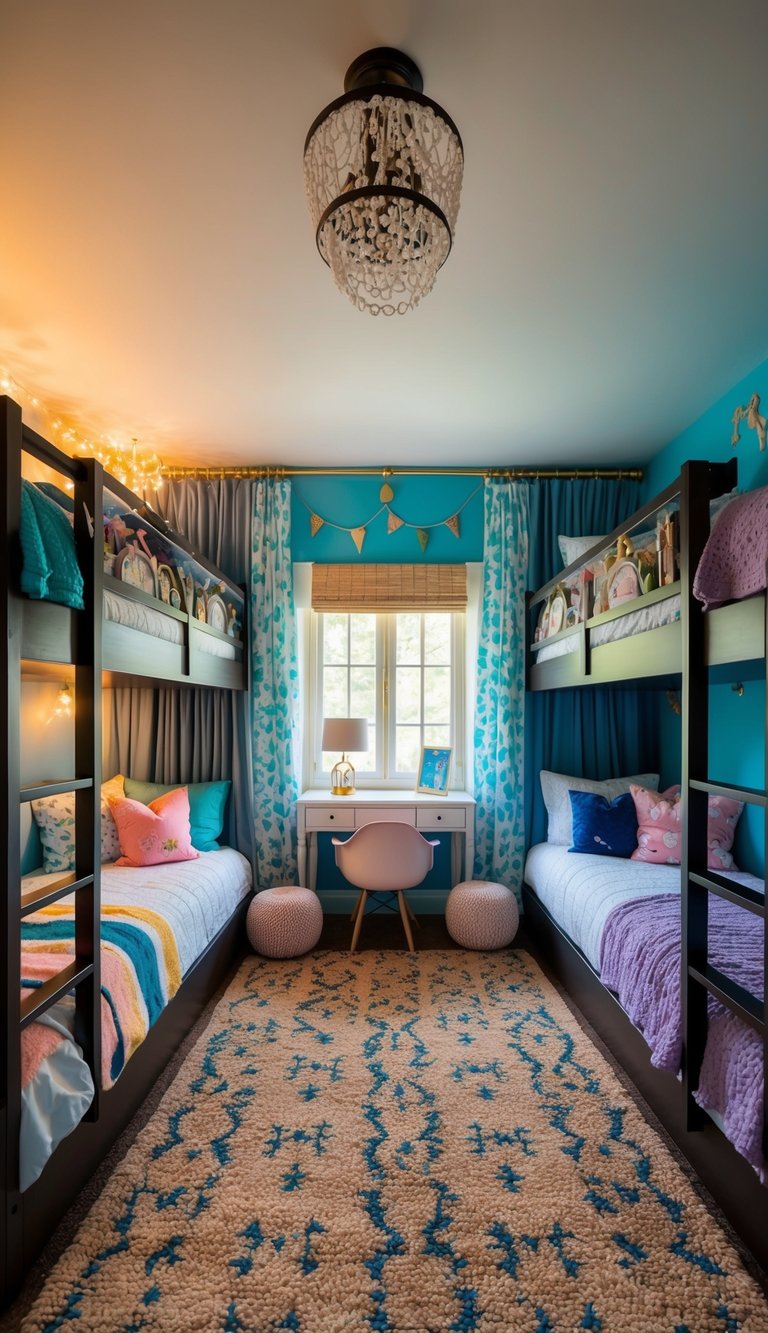 A cozy bunk room with whimsical fairy-tale themes, featuring 22 unique bunk bed designs and magical decor