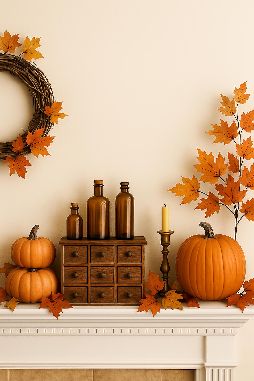 Vintage Autumn Apothecary Mantle