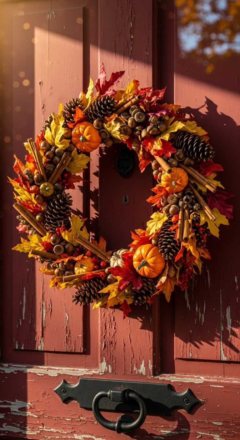 Acorn and Cinnamon Stick Wreath