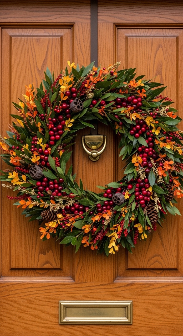 Cranberry and Bay Leaf Wreath