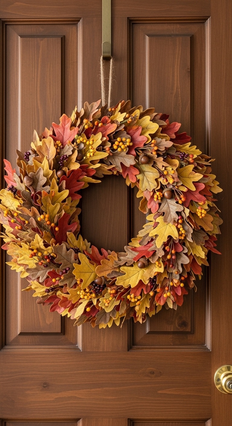 Faux Leather Leaf Wreath