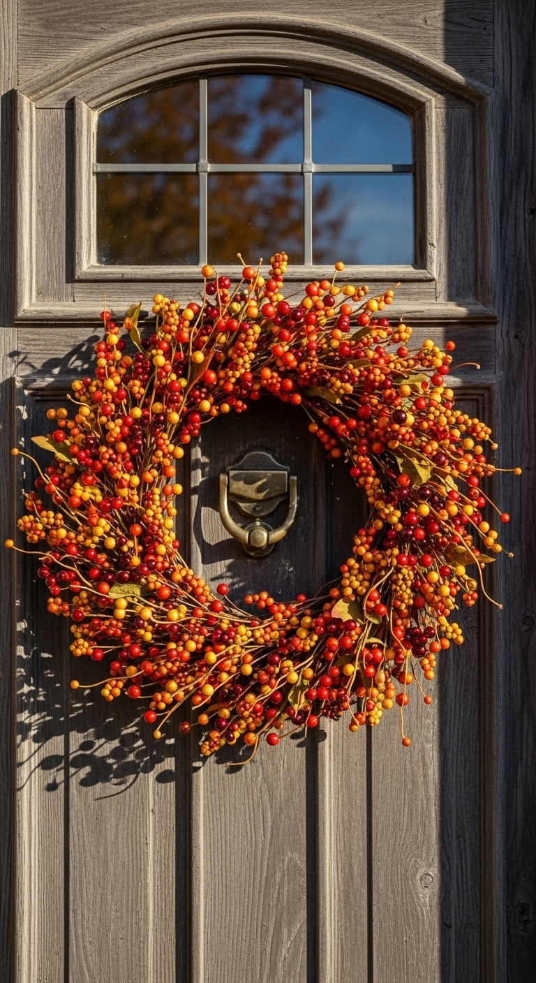Orange and Red Berry Cluster Wreath