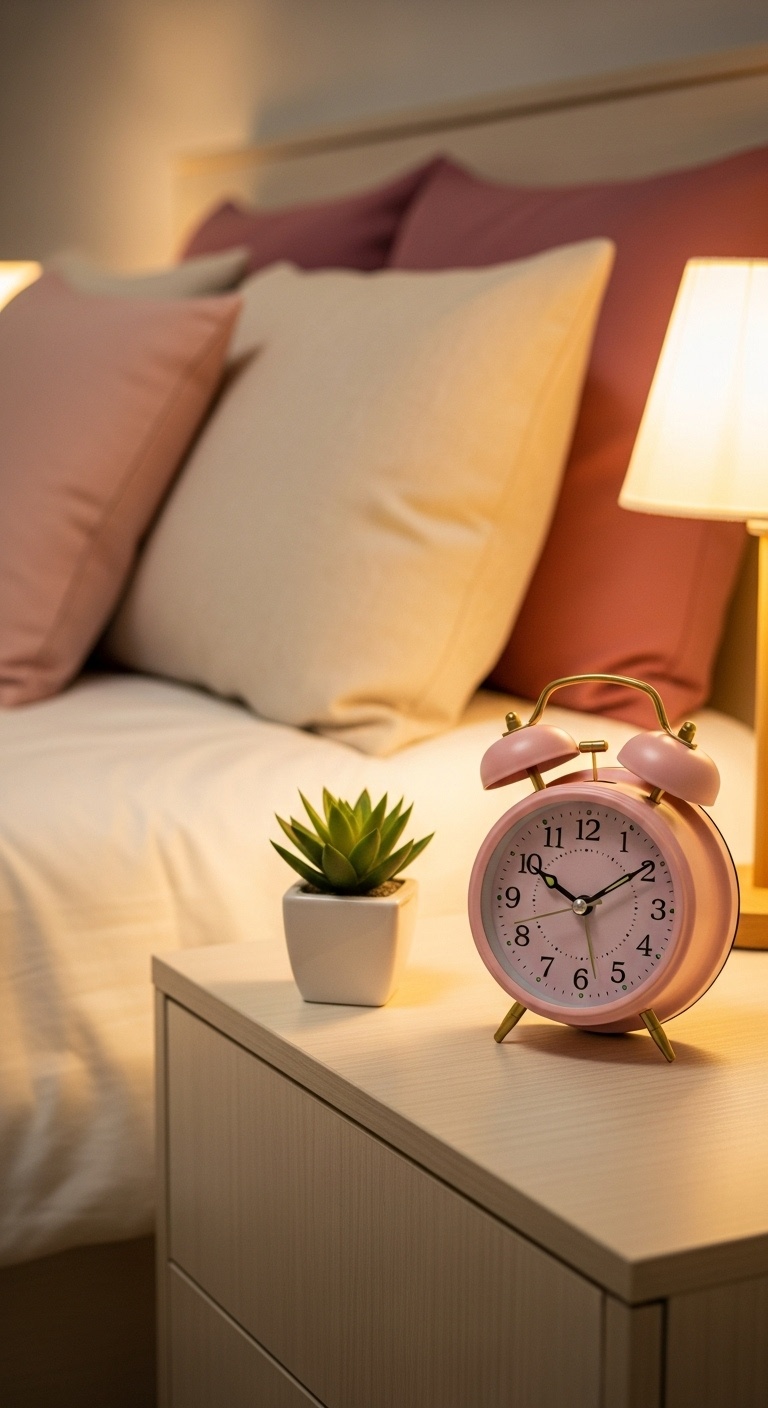 Pink and gold alarm clock