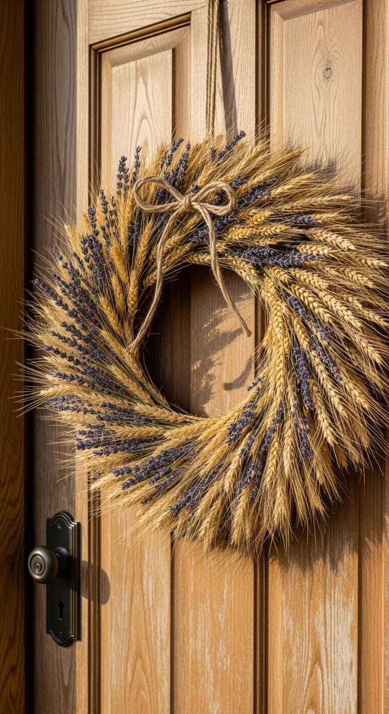 Sun-dried Wheat and Lavender Wreath