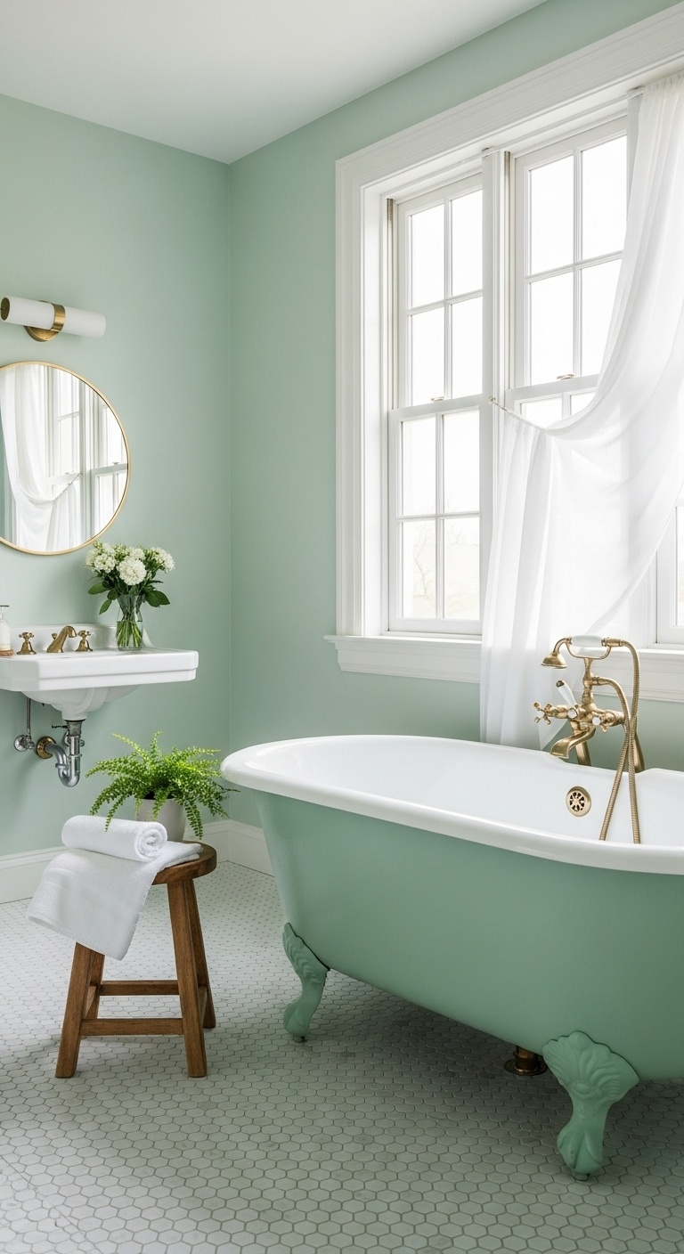Vintage mint bathtub