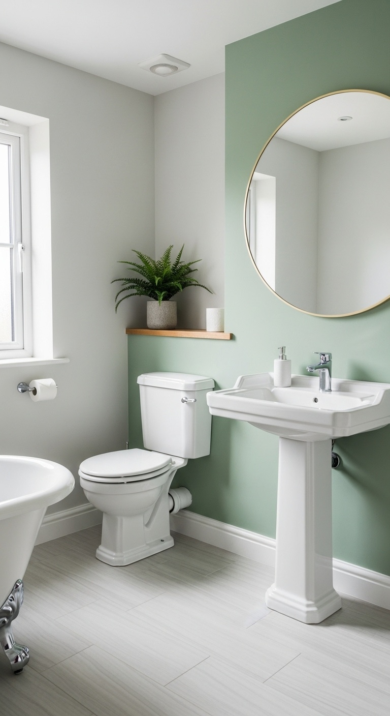 Pea green accent wall