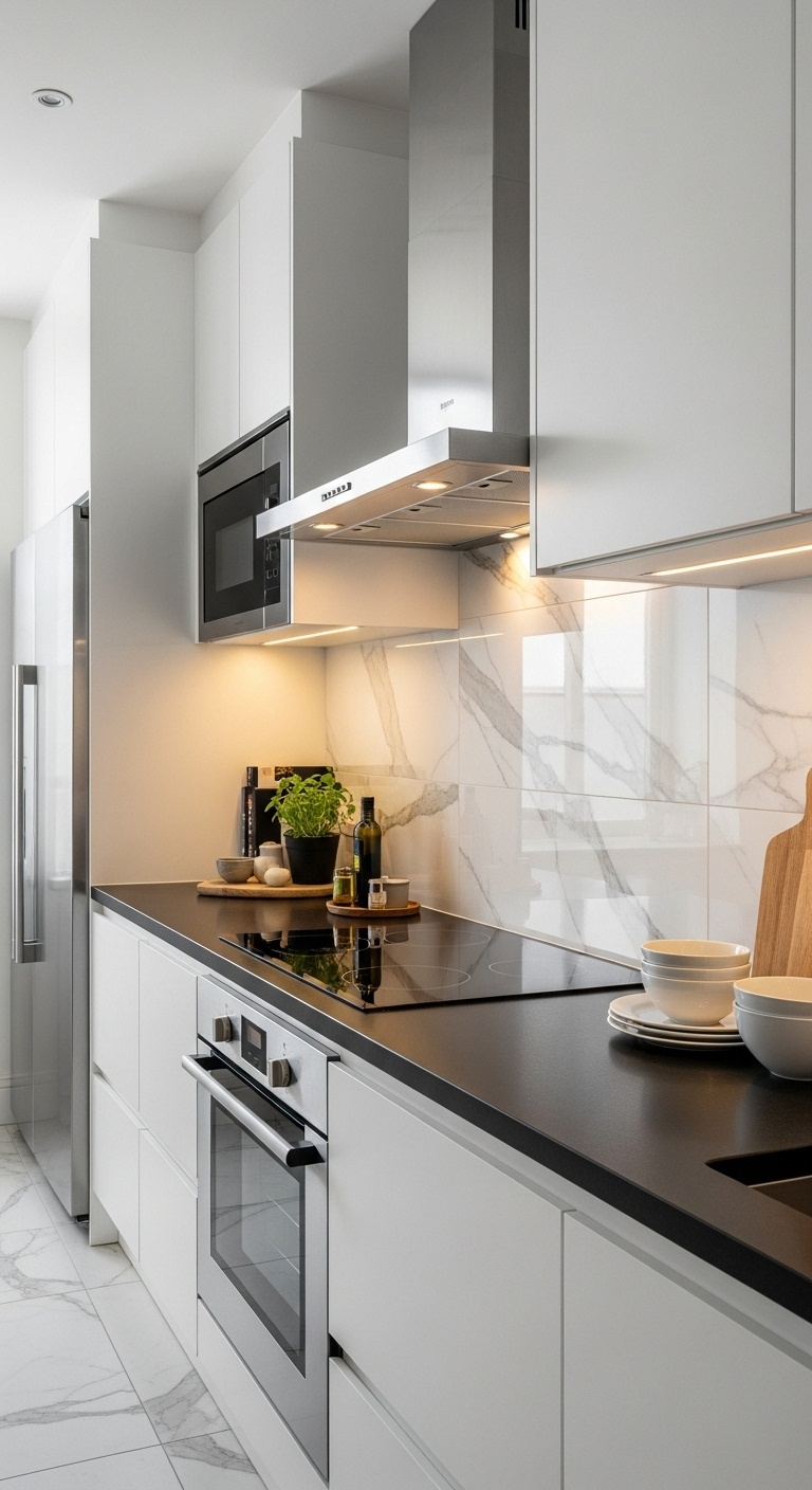 Marble Effect tiles on kitchen