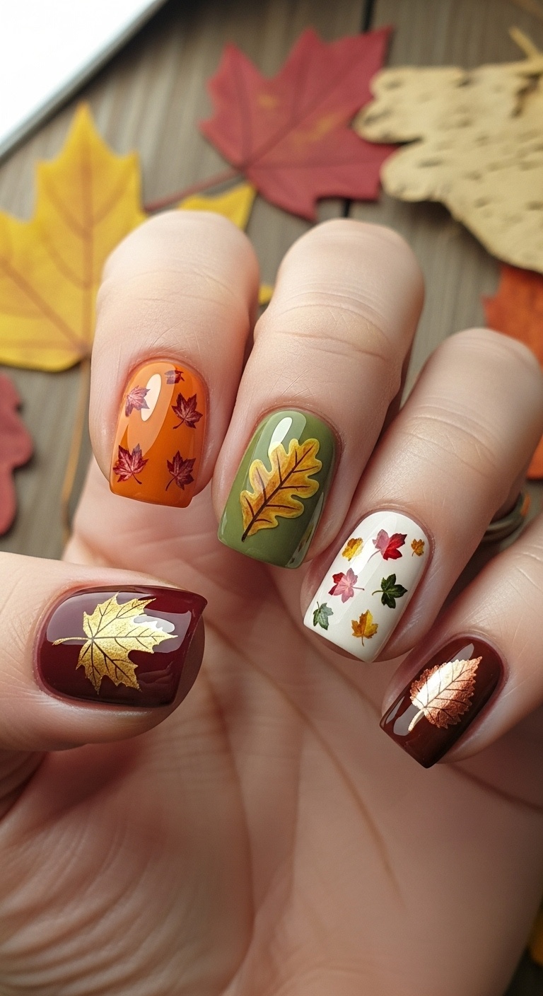 Crisp Leaf Nail Art