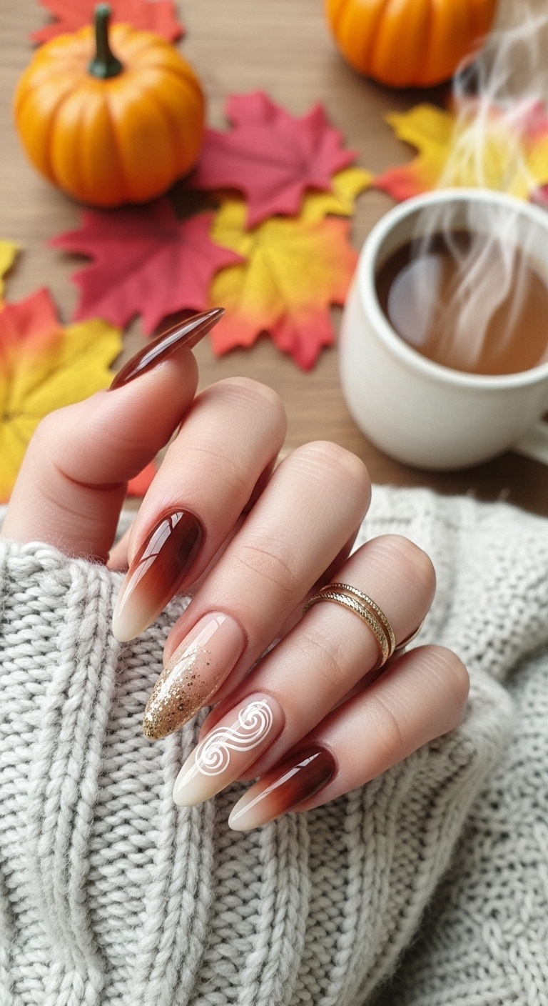 Mocha Ombre Nails