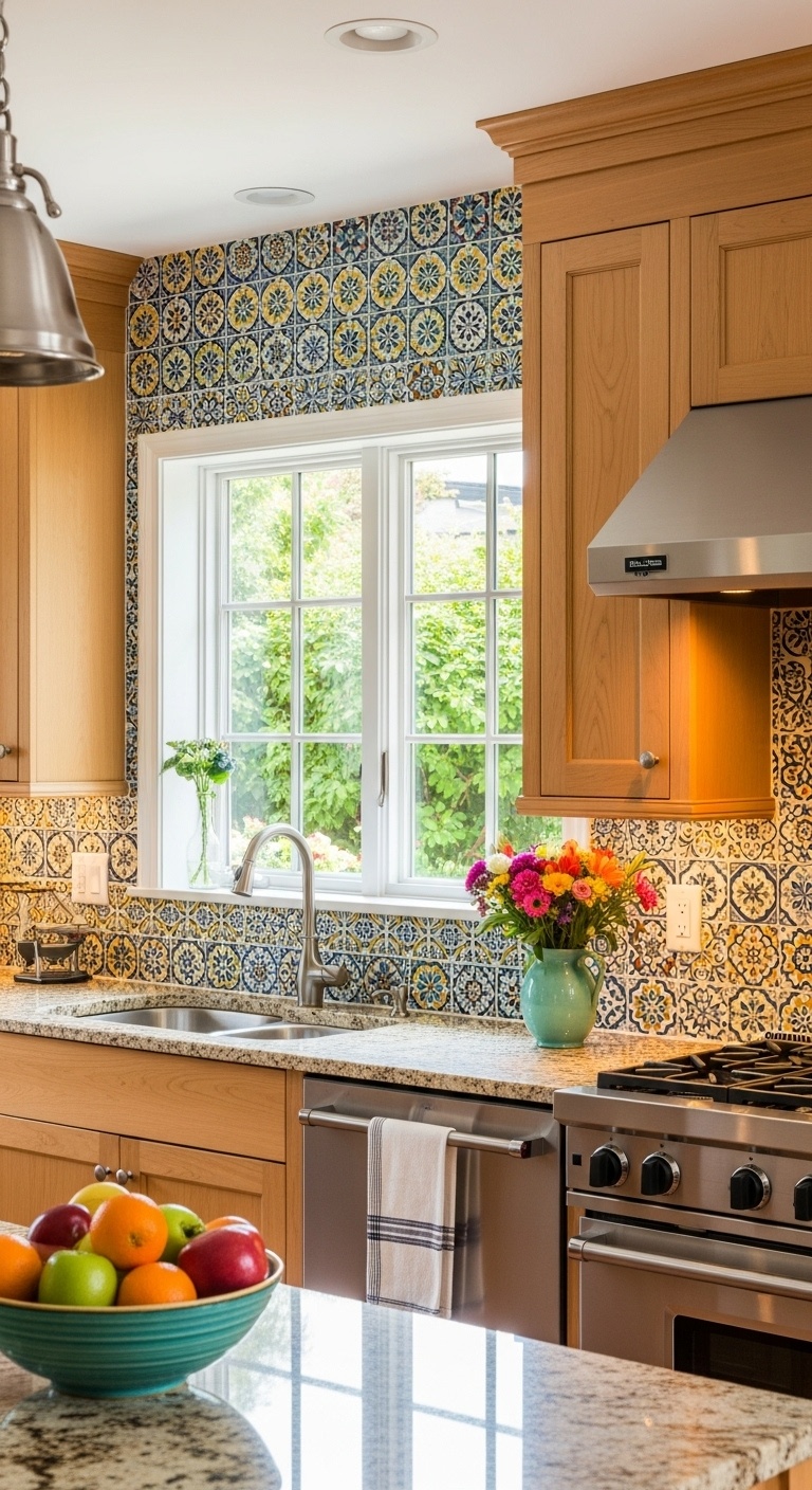 Bright backsplash